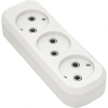 Колодка EKF 3 гнезда без заземления 10А Эксперт