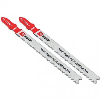 Пилка для электролобзика EKF T123X (чистовой рез листового металла и Al)(HSS) (уп.2шт) Professional pl-t123x-2