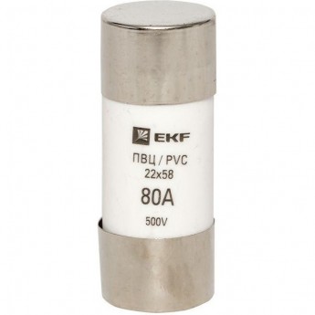 Плавкая вставка EKF цилиндрическая, ПВЦ, 22х58 80А 10 шт