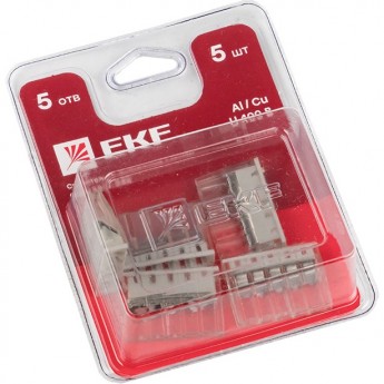 Строительно-монтажная клемма EKF PROXIMA СМК 2273-245 (с пастой) 5 отверстий 0,5-2.5 мм2 блистер (5шт.)