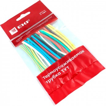 Термоусаживаемая трубка EKF PROXIMA ТУТ нг 2/1 набор:7 цветов по 3шт. 100мм.