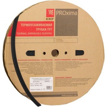 Трубка термоусадочная EKF ТУТ нг 40/20 черная (уп.50м)
