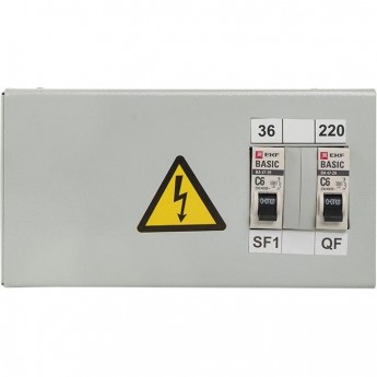 Ящик с понижающим трансформатором EKF ЯТП 0.25 220/36В Basic (2 авт. выкл.) Ящик с понижающим трансформатором EKF ЯТП 0.25 220/36В Basic (2 авт. выкл.)